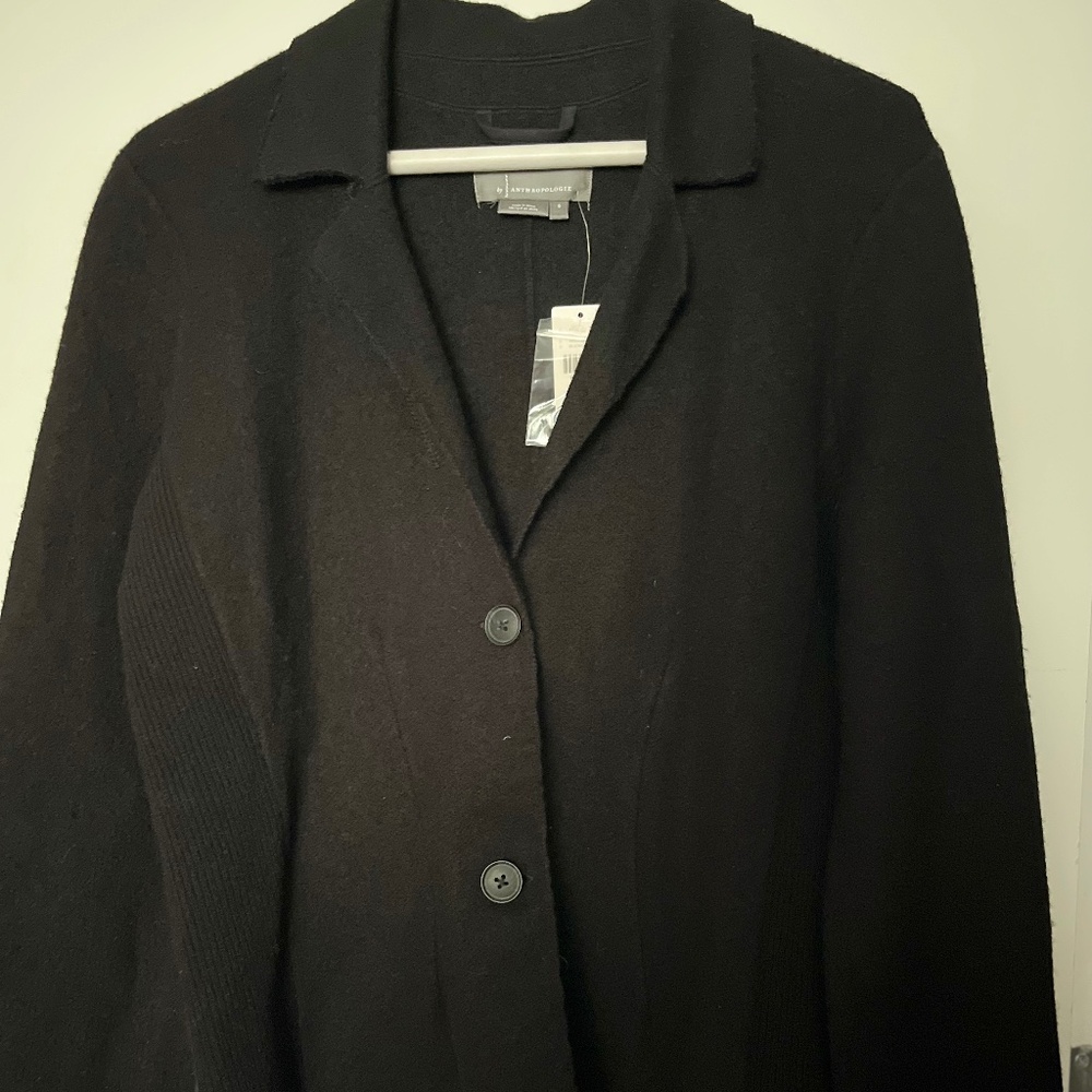 Anthropologie Sweater Blazer Jacket (Black)